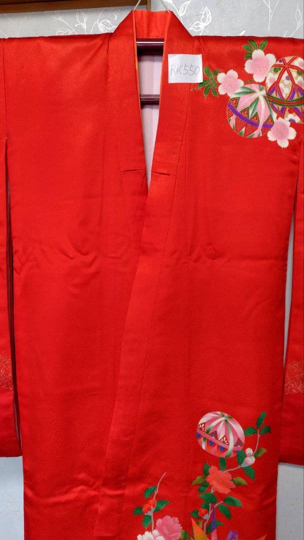 RK550子供着物7歳前後用着丈132センチ裄丈57センチ正絹綺麗美品