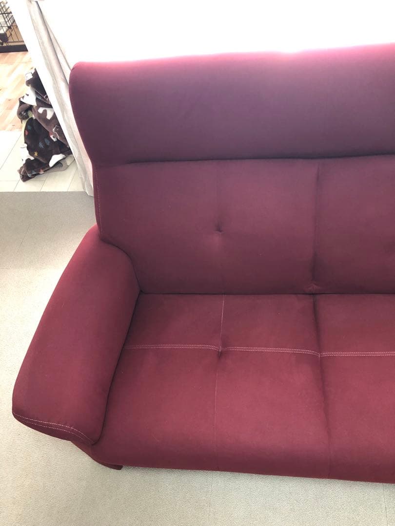 引き取り可能【美品】村内家具 2人掛けソファ 村内ファニチャー ボルドー ワイン