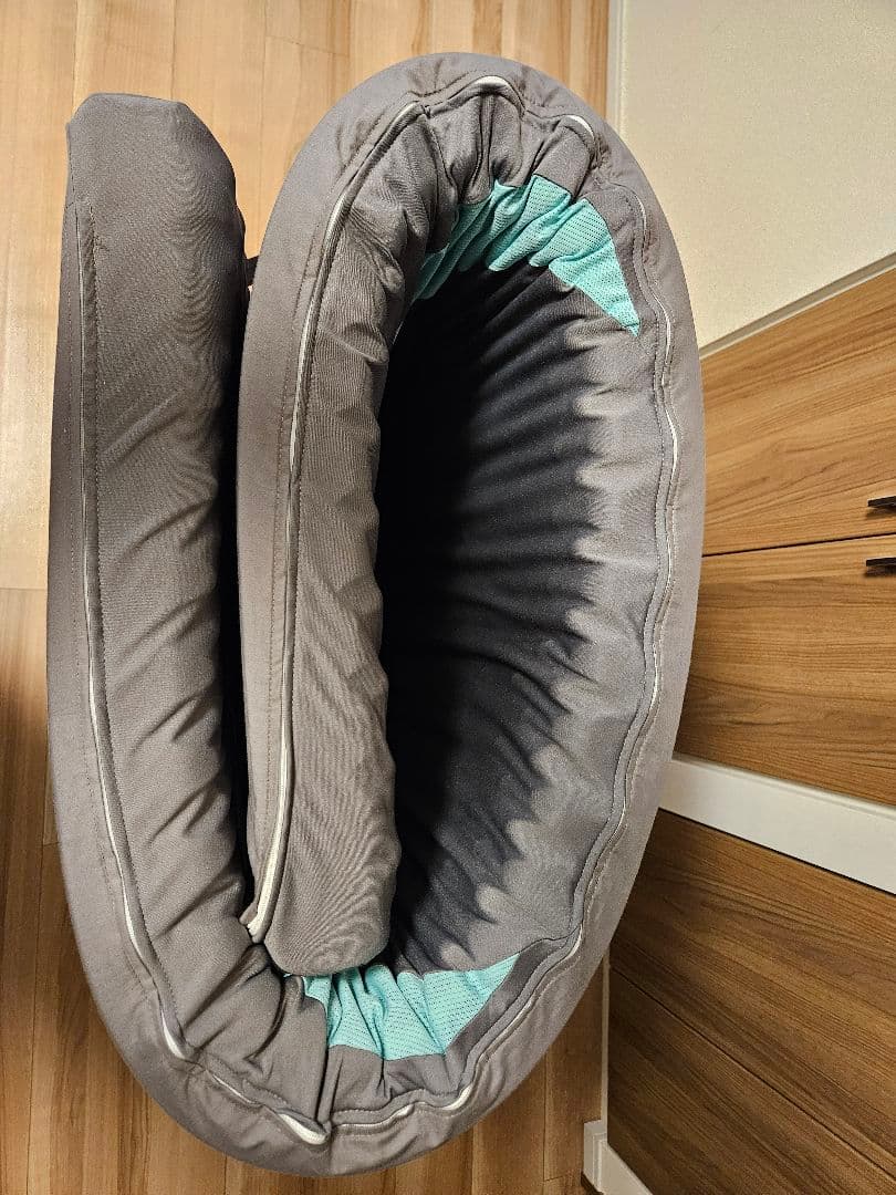 シングルエアーマットレス グレー 水色