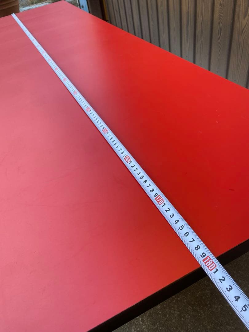 赤いローテーブル　折りたたみ式　180 長方形テーブル　長机　会議　宴会　中華