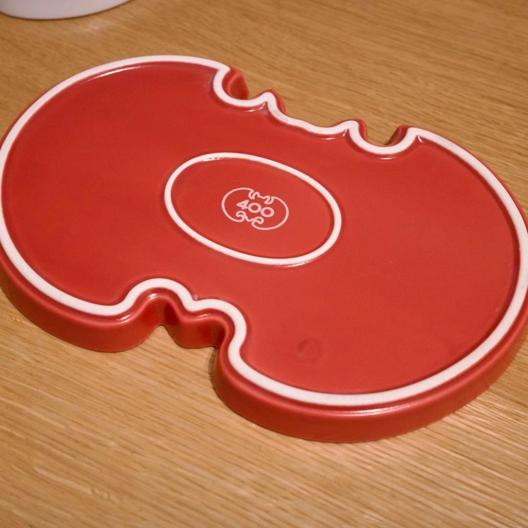 福砂屋カステラ　400周年記念 波佐見焼 蝙蝠型 　紅白皿