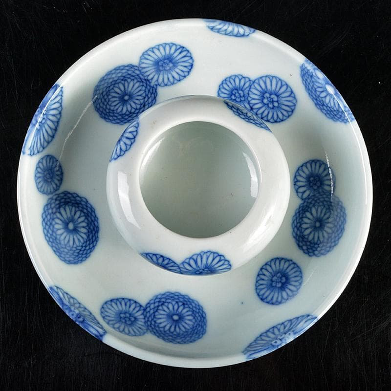 三川内焼 平戸焼 染付 菊文 盃基 盃台 時代箱付 M R5994 - メルカリ