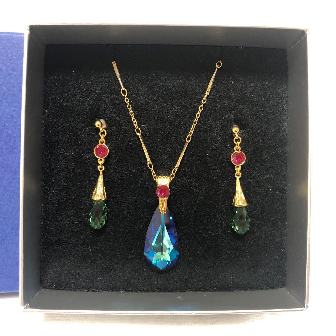 ジブリ美術館限定 ハウルのペンダント&ピアス スワロフスキー 新品