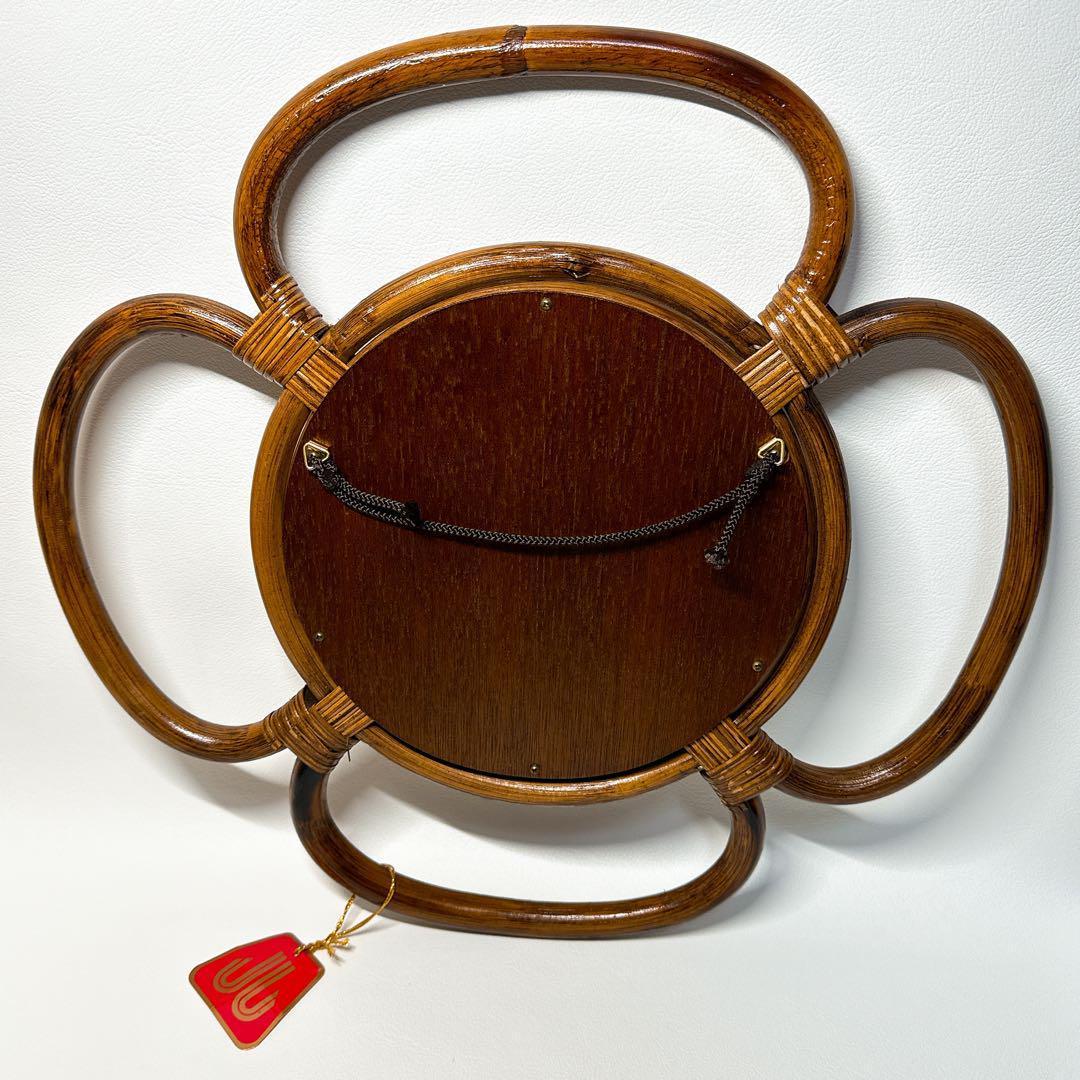 【タグ付き未使用】カザマ Kazama ウォールミラー ラタン 藤 壁掛け 鏡