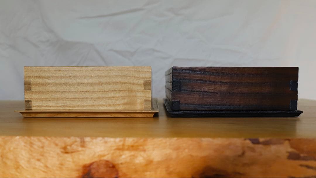 桐のティッシュケース　ナチュラル色