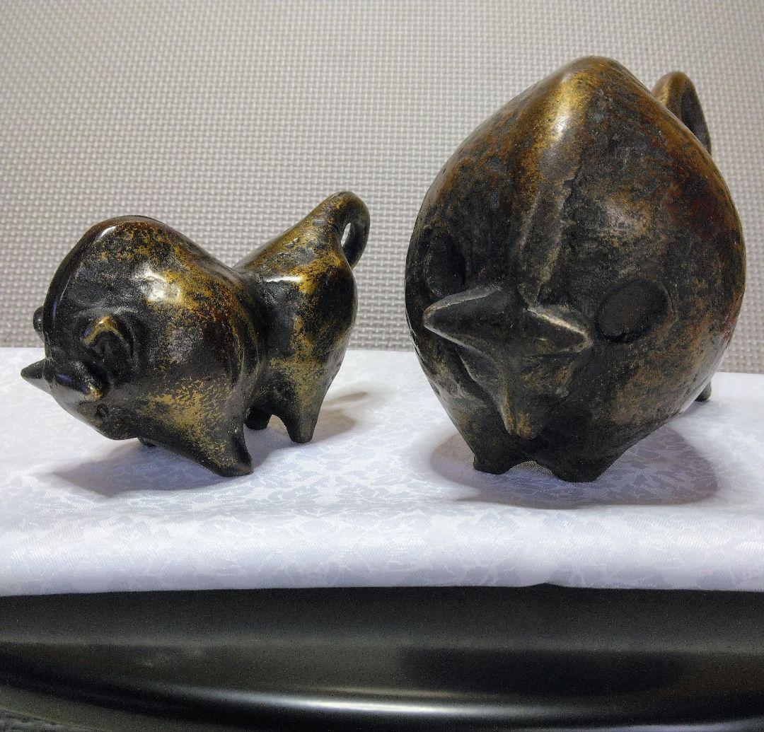 ☆ブロンズ像☆牛☆二口金一作