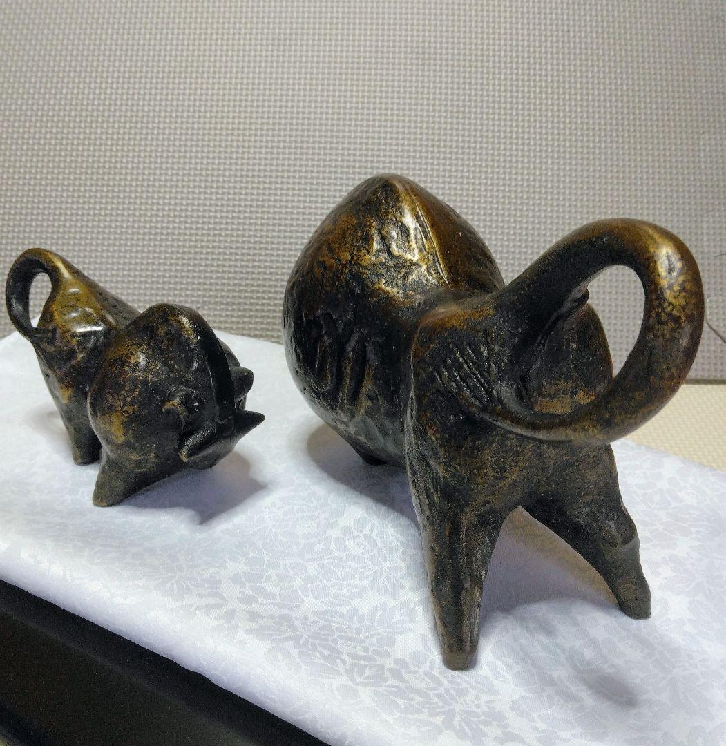 ☆ブロンズ像☆牛☆二口金一作