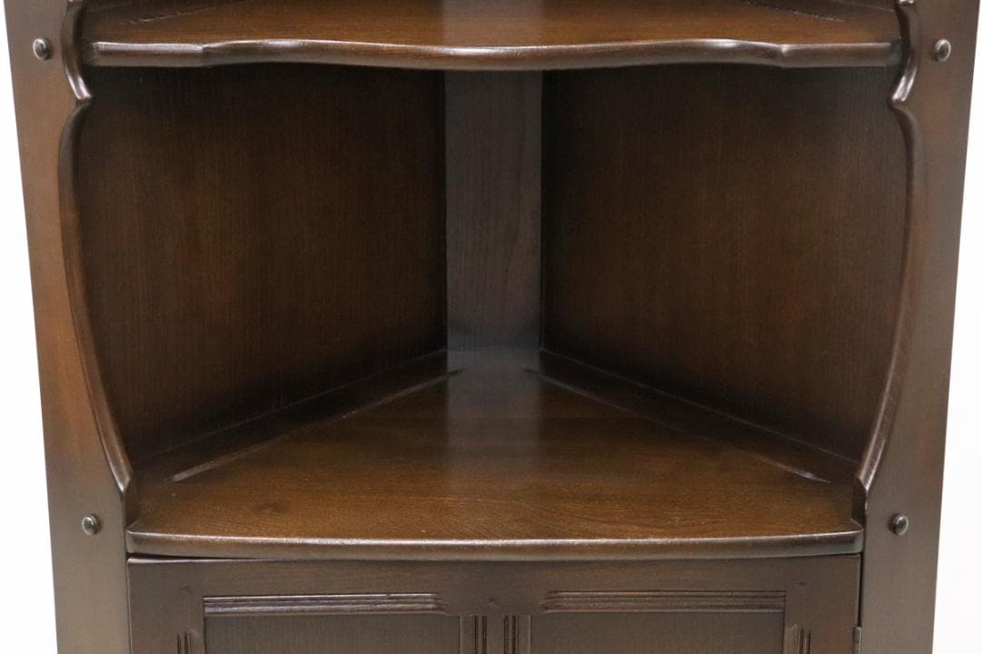 アーコール 英国 ヴィンテージ エルム材 クラシカル コーナーキャビネット