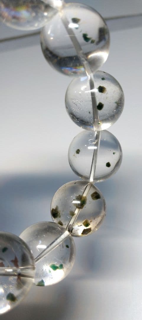 超大玉,超希少】グリーンマイカインクォーツ 20㎜ ブレスレット 水晶