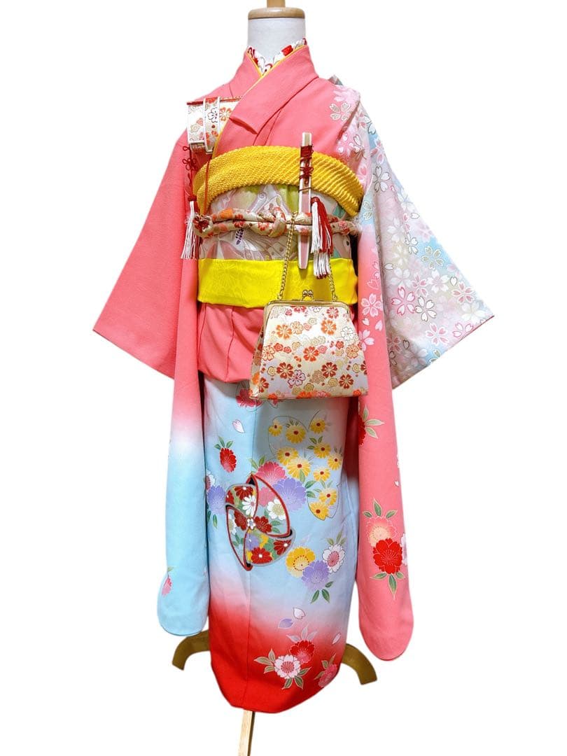 ピンク×水色♡七五三　7歳　女の子　フルセット　一式