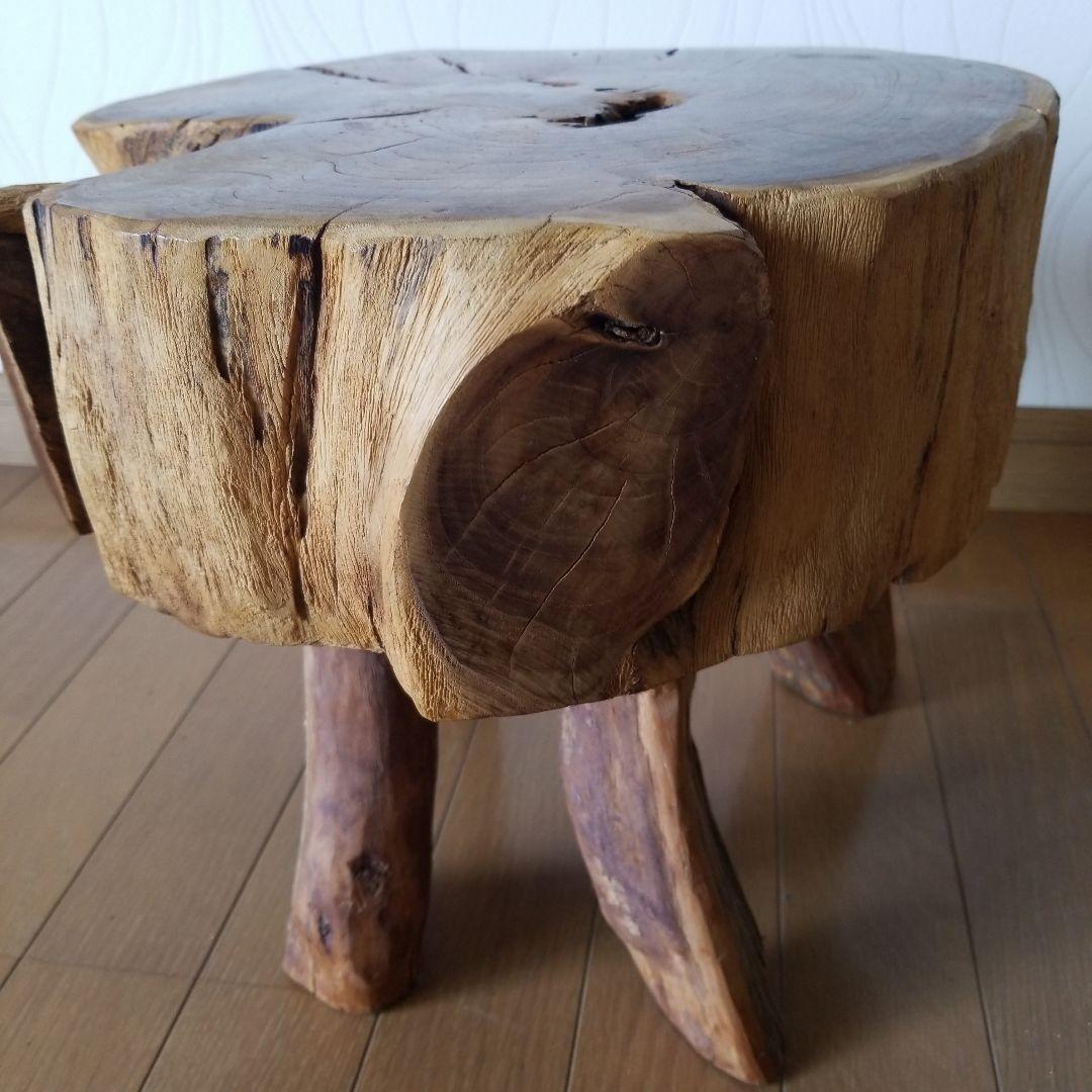 オブジェ　置物　置台　《レア》　桑の古木&山櫻　椅子　稀少！