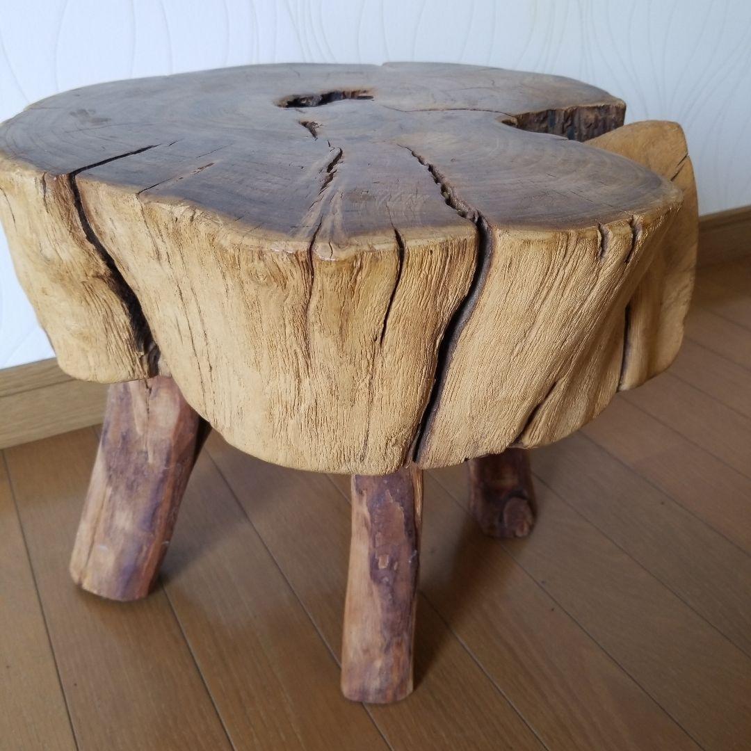 オブジェ　置物　置台　《レア》　桑の古木&山櫻　椅子　稀少！