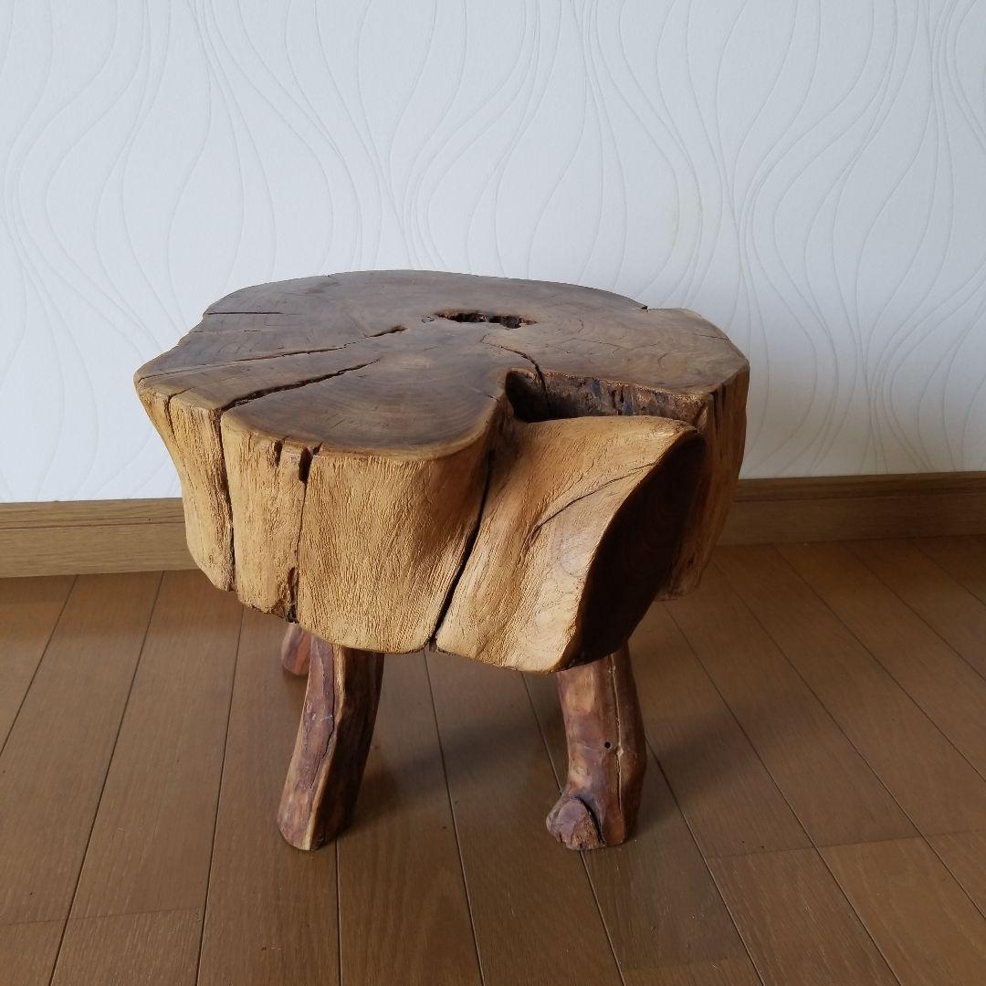 オブジェ　置物　置台　《レア》　桑の古木&山櫻　椅子　稀少！