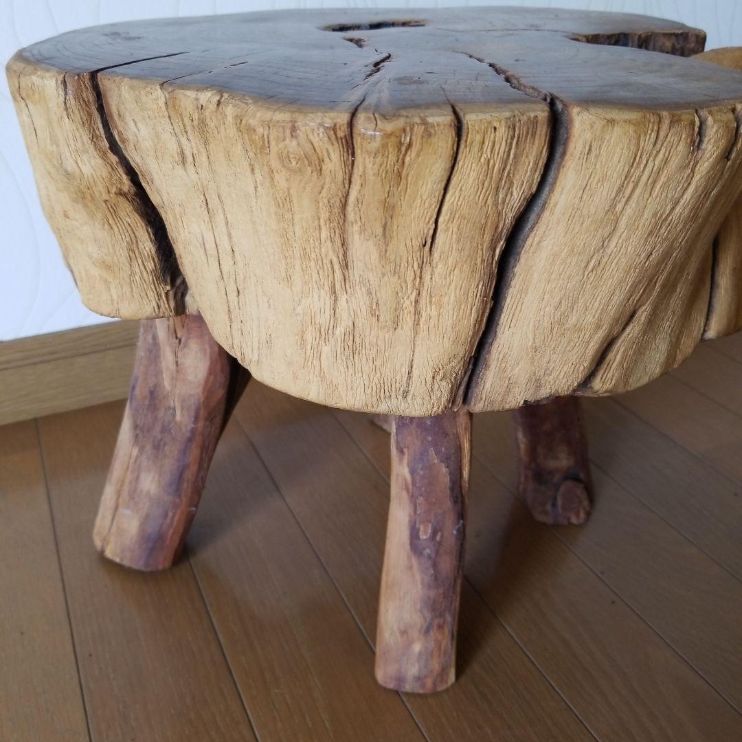 オブジェ　置物　置台　《レア》　桑の古木&山櫻　椅子　稀少！