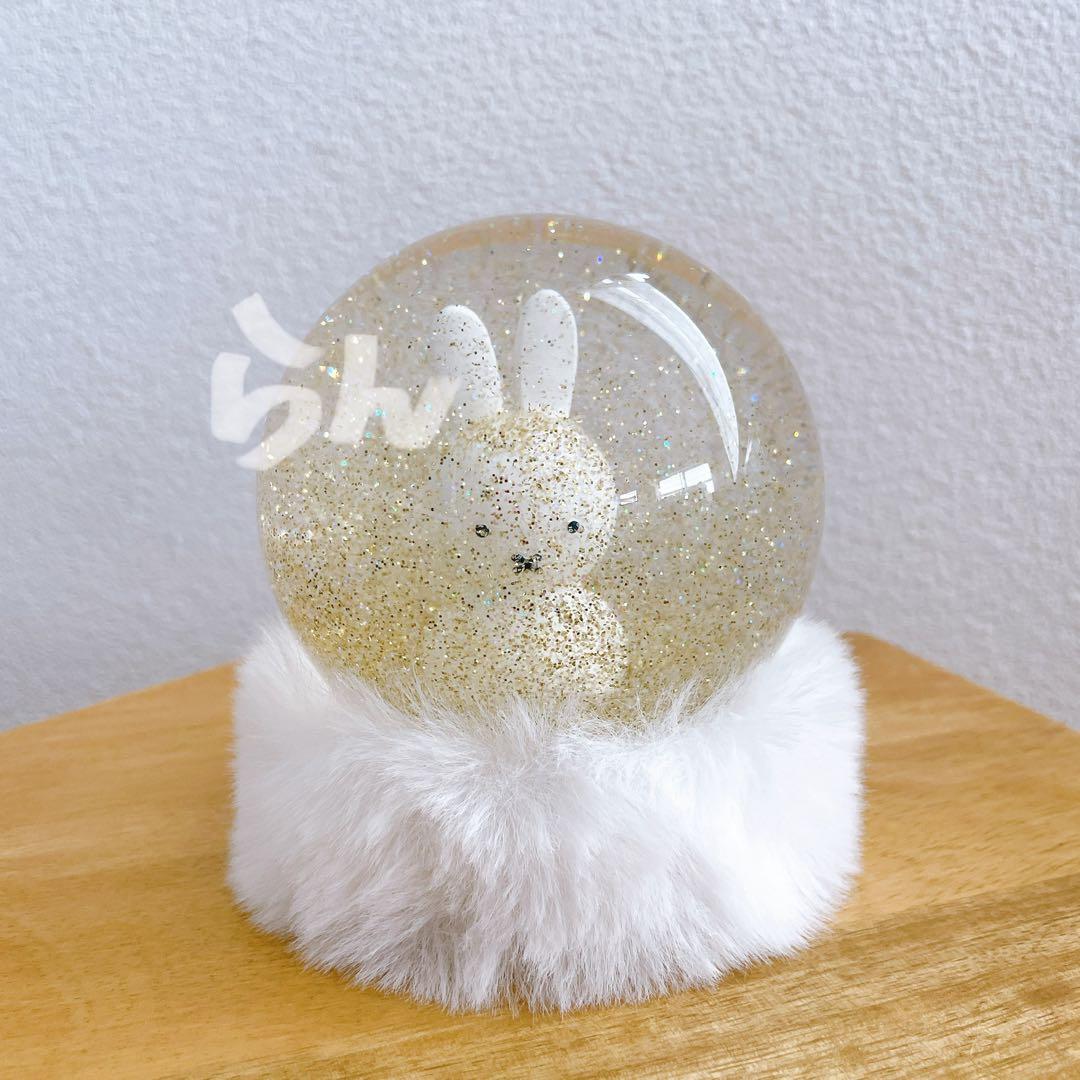 miffy【日本未販売】ミッフィー スノードーム ホワイト＆ゴールド