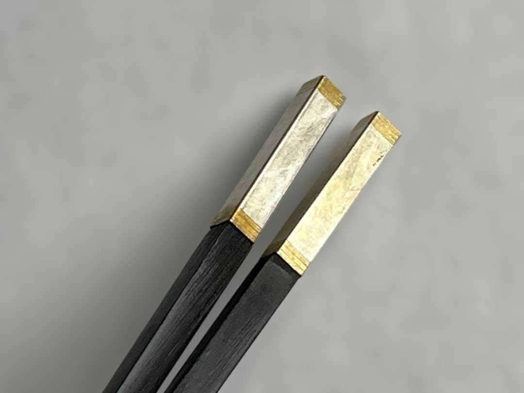 無為茶仙✳︎ 未使用 黒檀×シルバー 高級箸 10本セット