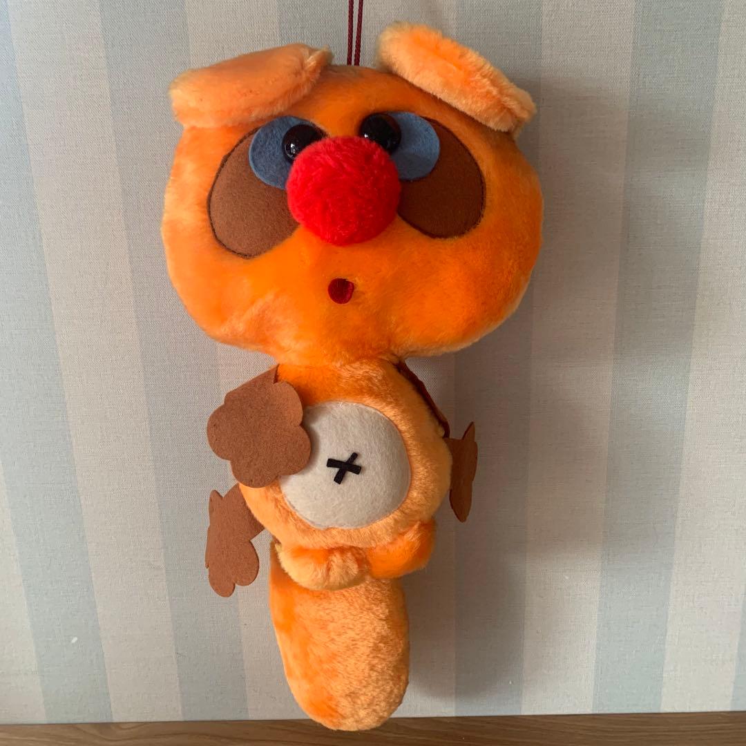 ファンシー 昭和レトロ レトロポップ オレンジ たぬき 狸 ぬいぐるみ