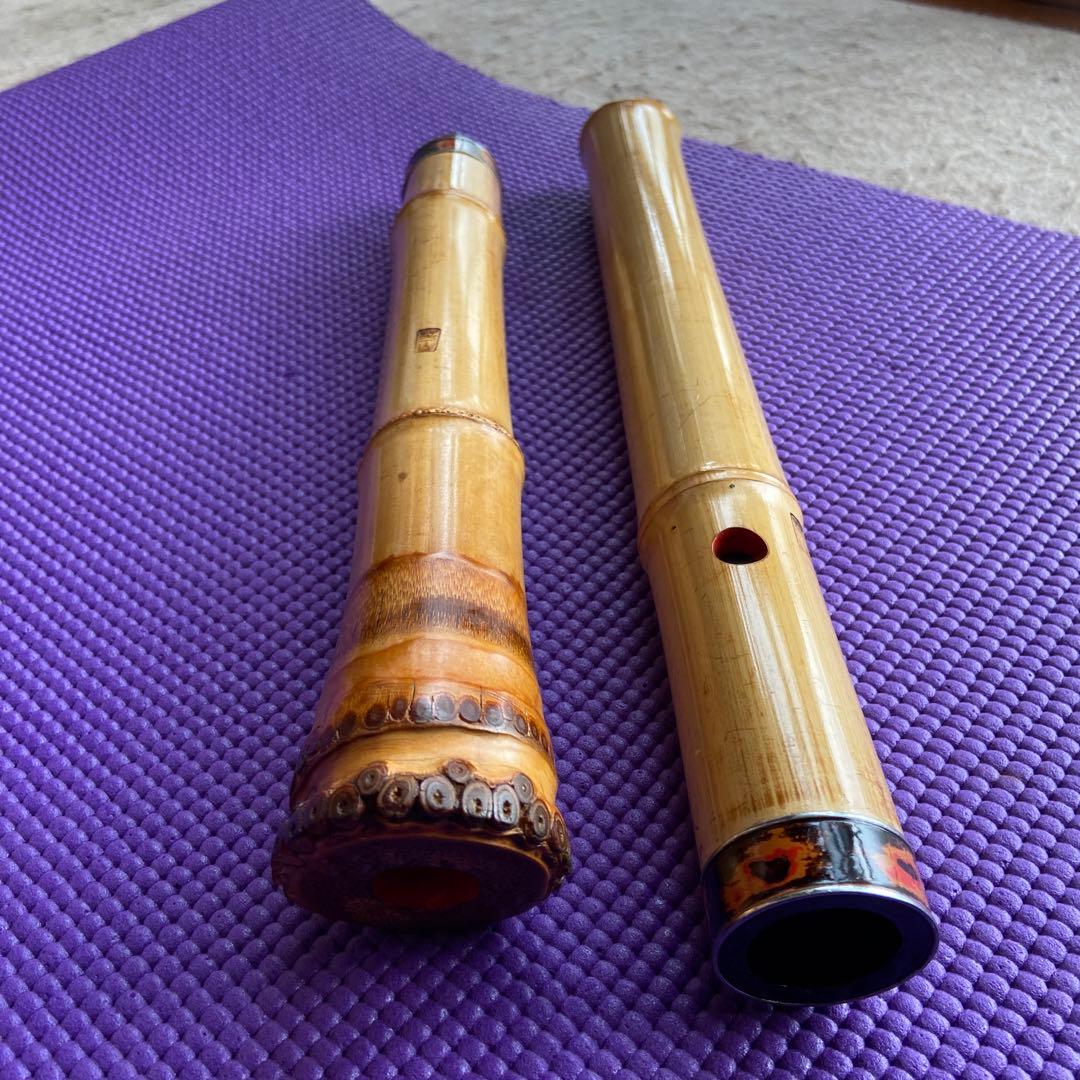41 値下げ　尺八　二尺管　銘　芳山？　二印