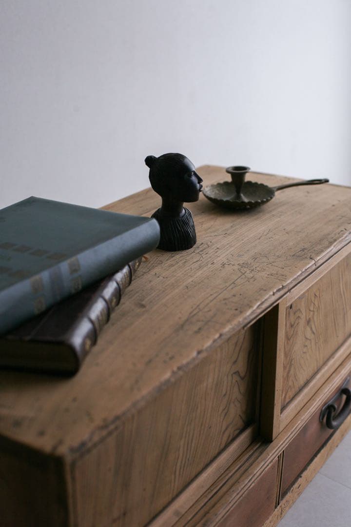 小引き出し 展示台 本棚 収納棚 無垢材 杉材 ケヤキ材 古家具 古道具