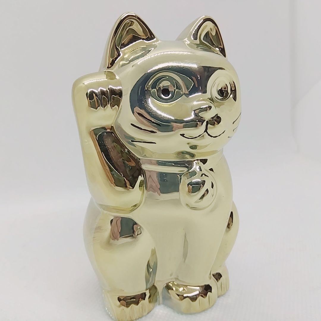 【美品 激レア】バカラ　招き猫　ゴールド　クリスタルガラス　幸運　縁起物　金色