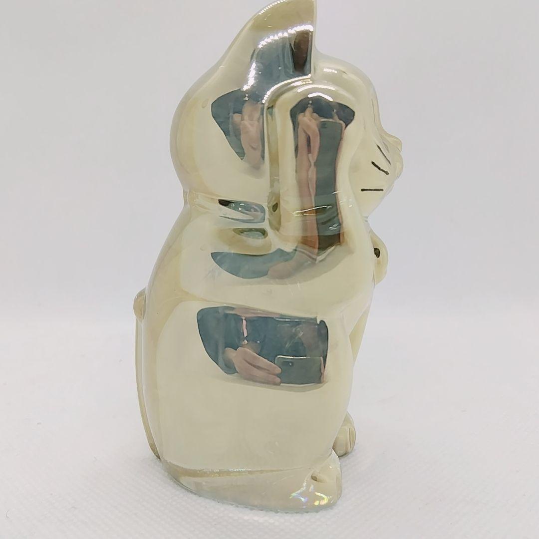 【美品 激レア】バカラ　招き猫　ゴールド　クリスタルガラス　幸運　縁起物　金色