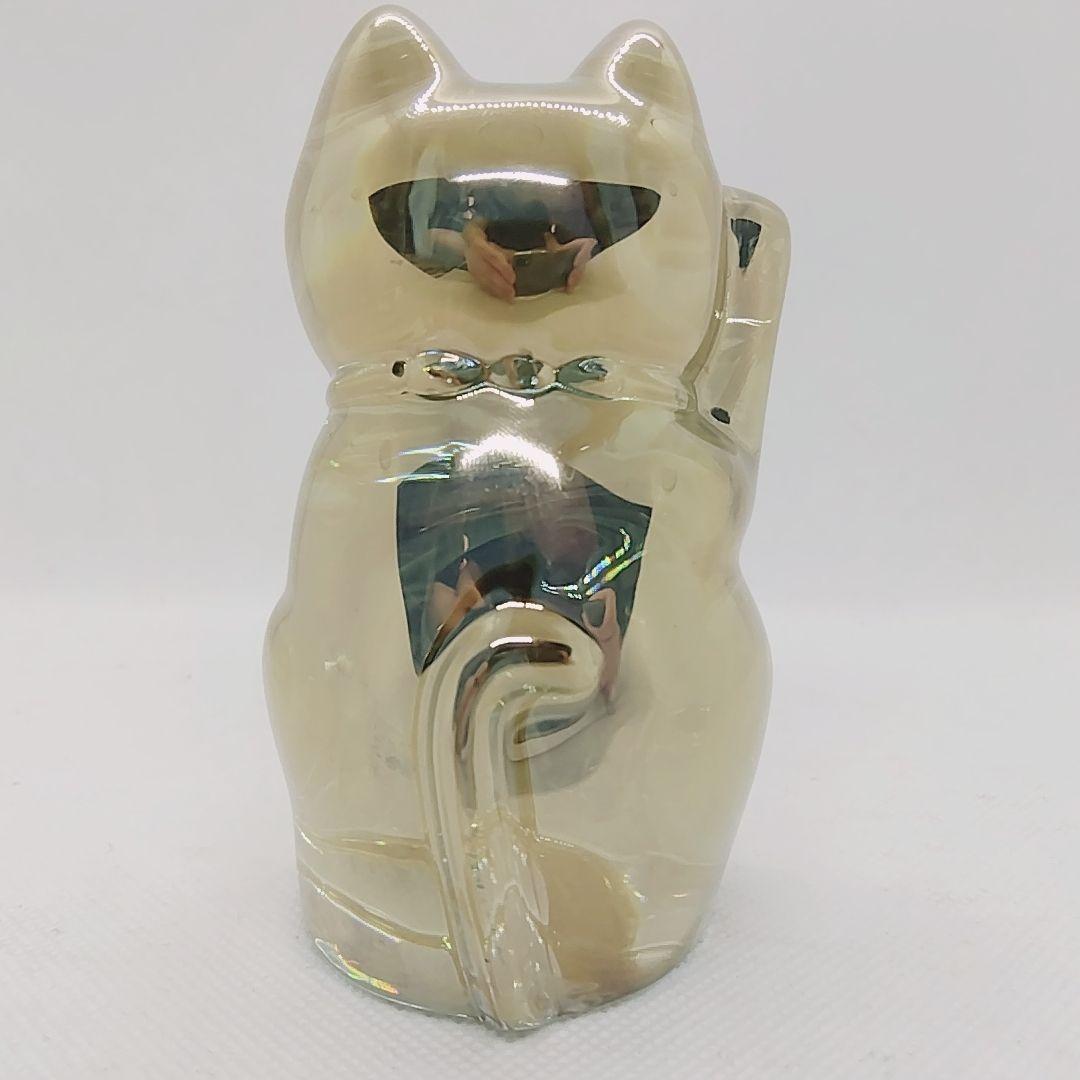 【美品 激レア】バカラ　招き猫　ゴールド　クリスタルガラス　幸運　縁起物　金色