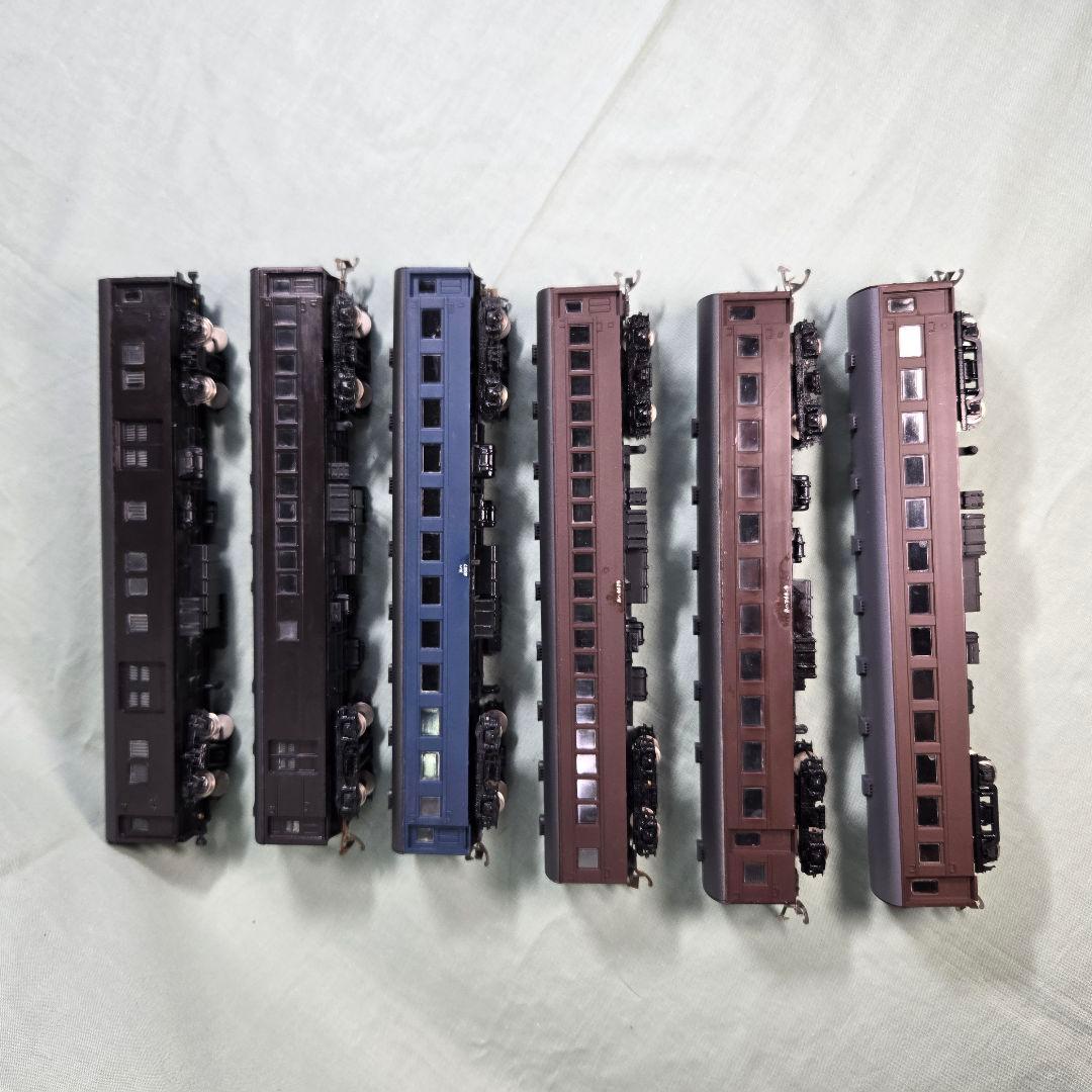 HOプラスチック製客車6両(Aセット)。ジャンク品。