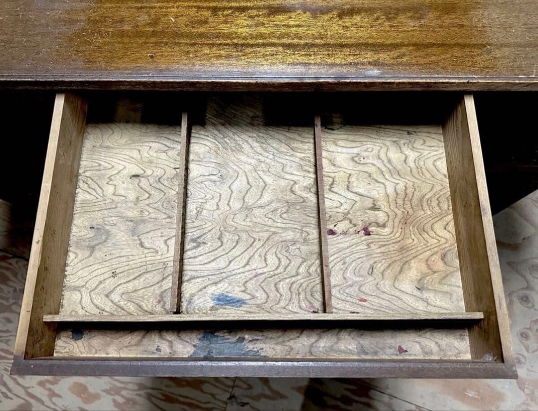 SNT1058 レトロ アンティーク 両袖デスク 机 テーブル 木製 作業台