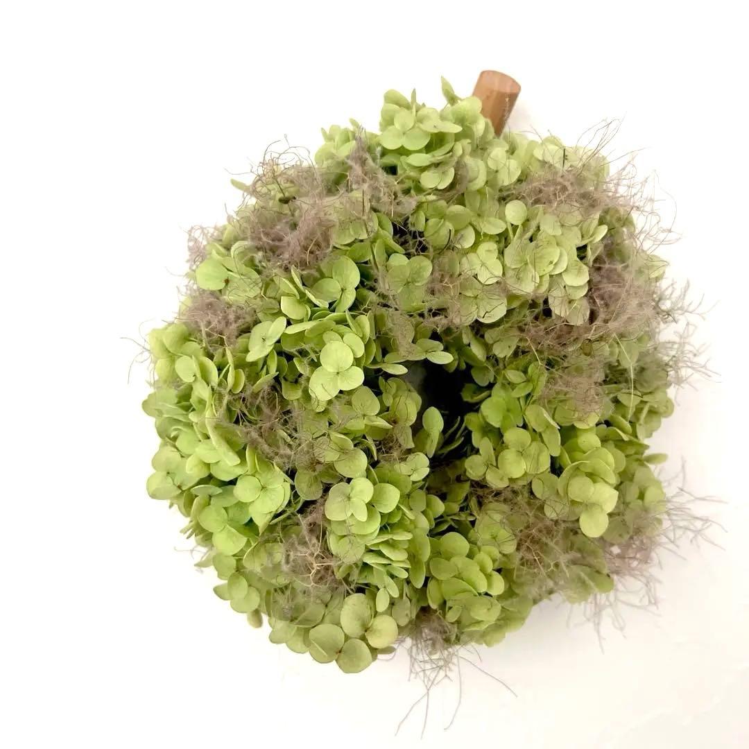 アナベルとスモークツリーのリース* *ラッピング無料 壁掛け シンプル