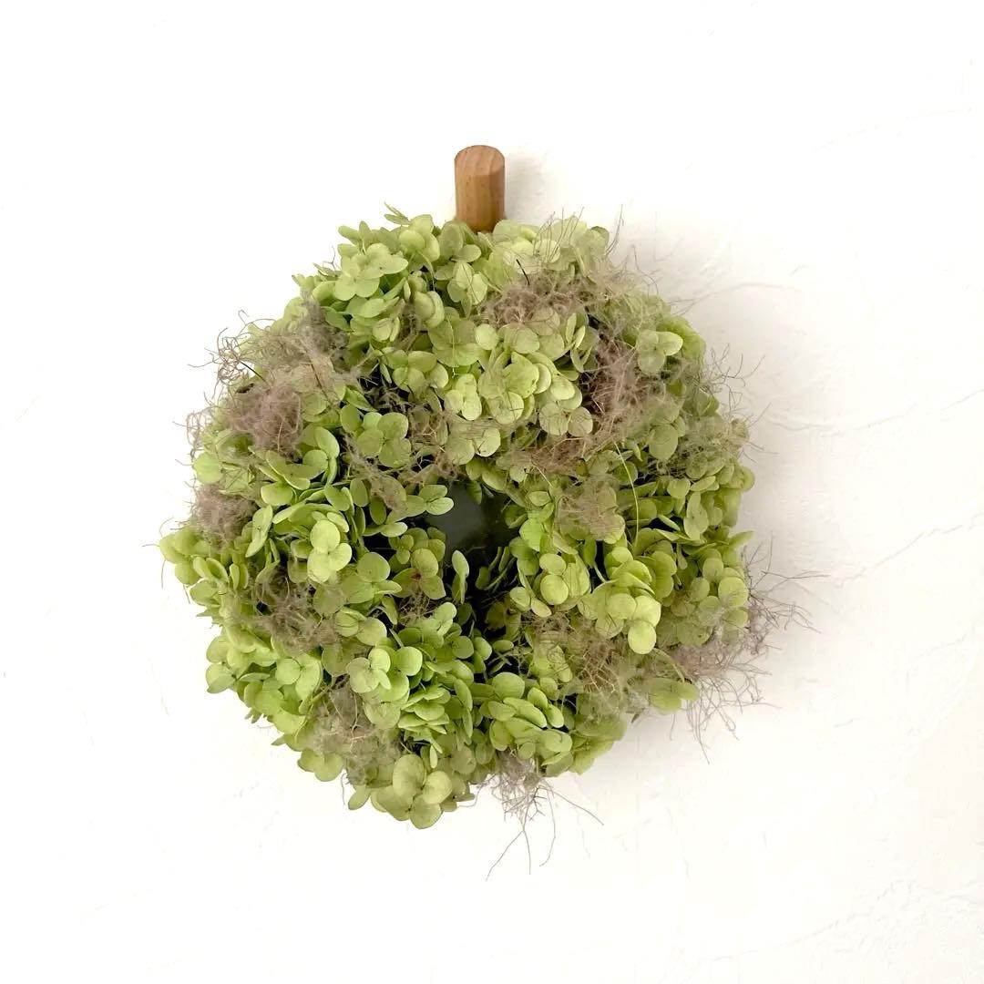 アナベルとスモークツリーのリース* *ラッピング無料 壁掛け シンプル