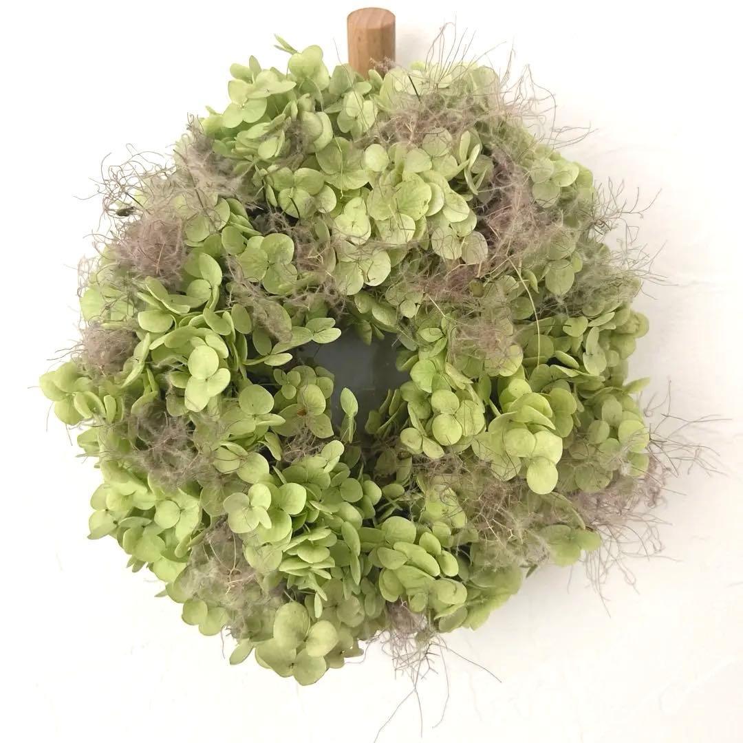 アナベルとスモークツリーのリース* *ラッピング無料 壁掛け シンプル