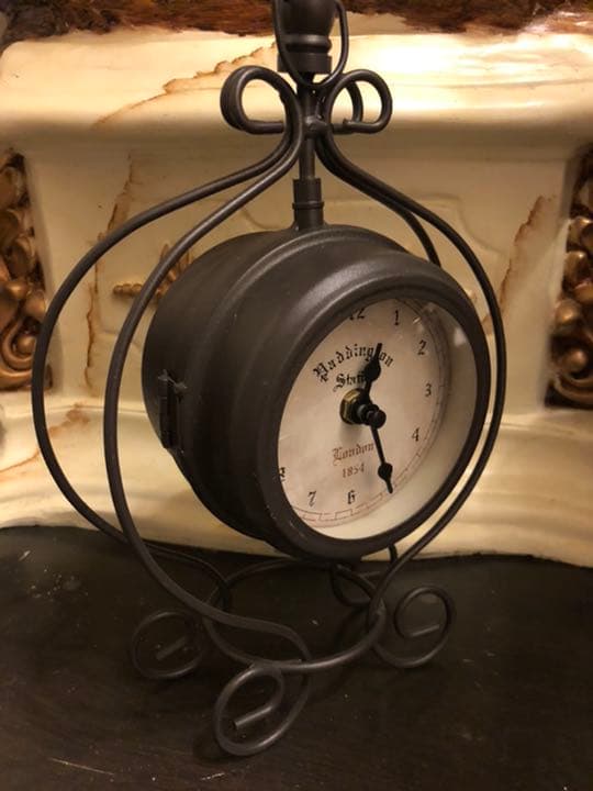 アンティーク アイアン 両面 クロック いいサイズ