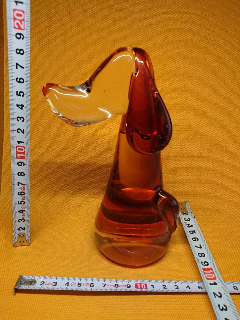 いぬ　犬　ダックスフント　ガラス　置物　インテリア　工芸品　美術品　A1549