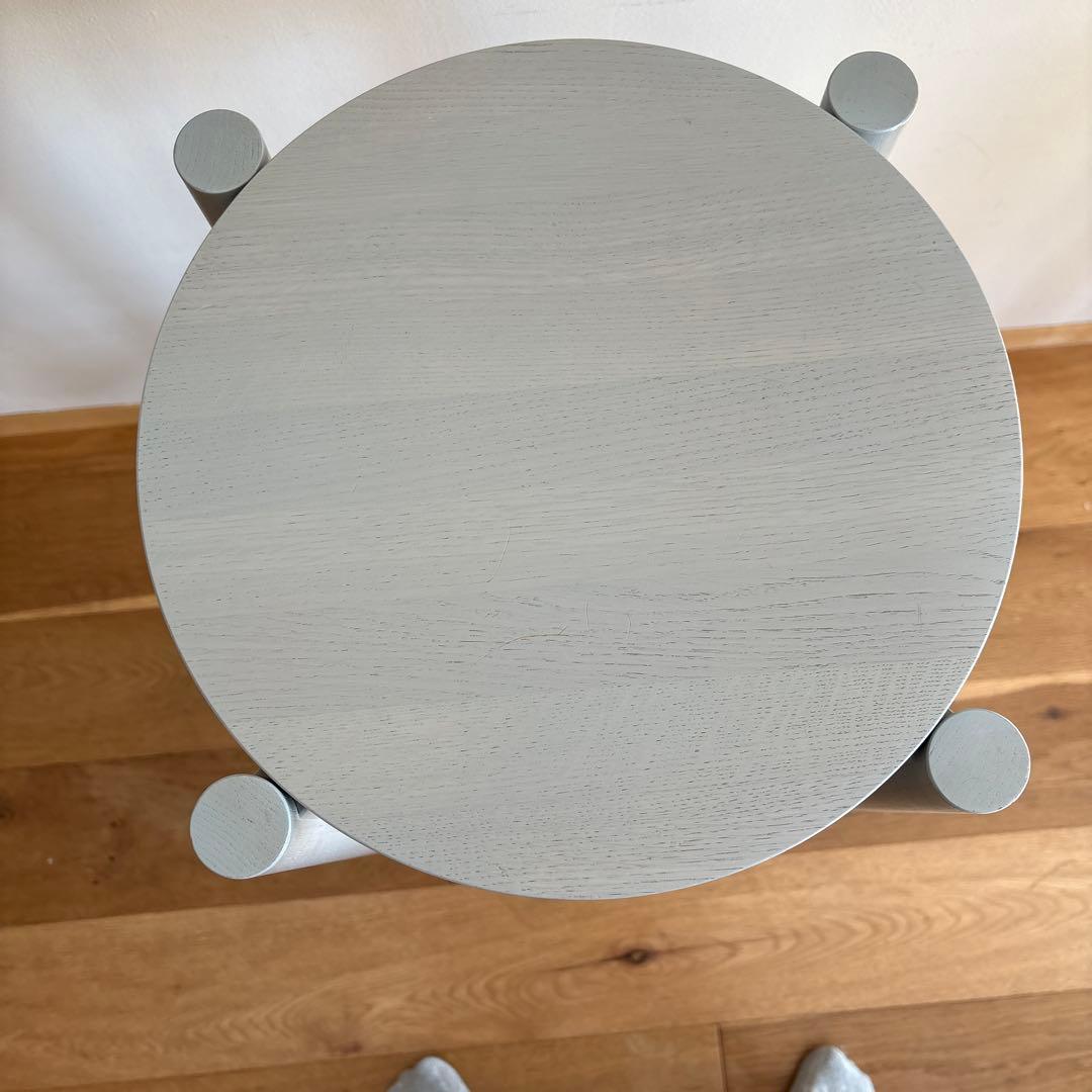 カリモク家具　KNS 円形グレー スツール P-240GAMC