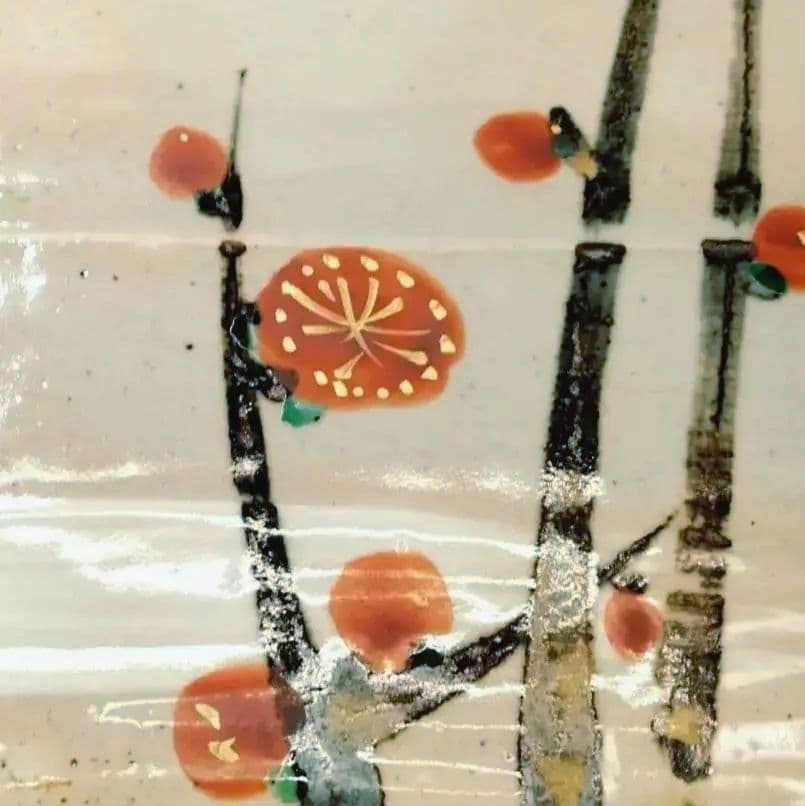 人間国宝 加藤卓男 紅白梅四方皿-ロックしようぜ！ by ESP Grass Roots