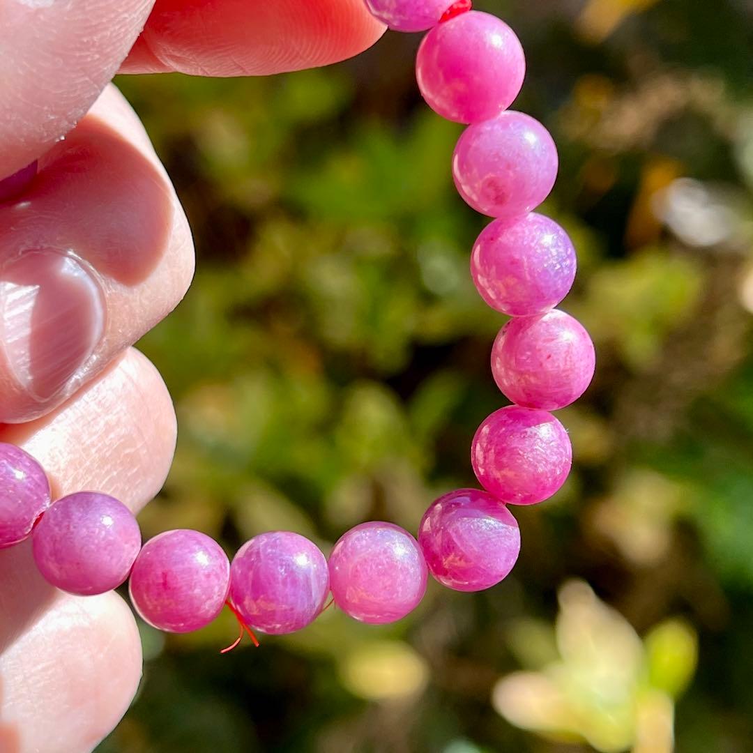 非加熱　高品質　ルビーブレスレット　コランダム　パワーストーン 2-12