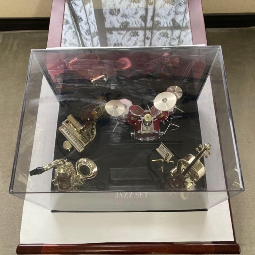 ジャズセット ミニボトル バンド 楽器 音楽 置物 オブジェ ケース レトロ