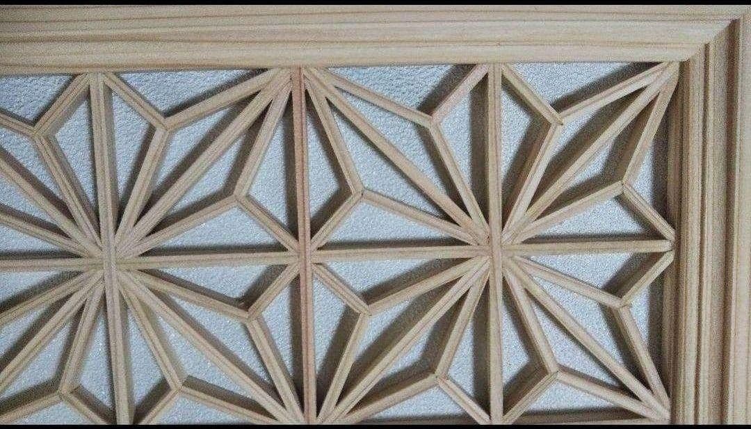 37❣️特価❣️麻の葉組子　アクリル板入り　2枚一組 木製額縁