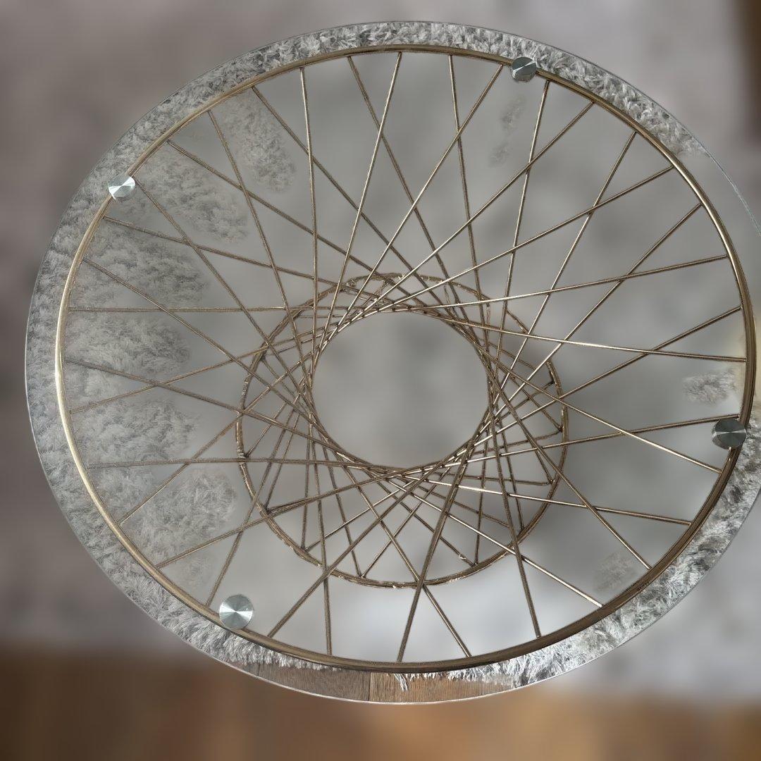 【送料込】Francfranc コーヒーテーブル クリア×ゴールド（φ800）