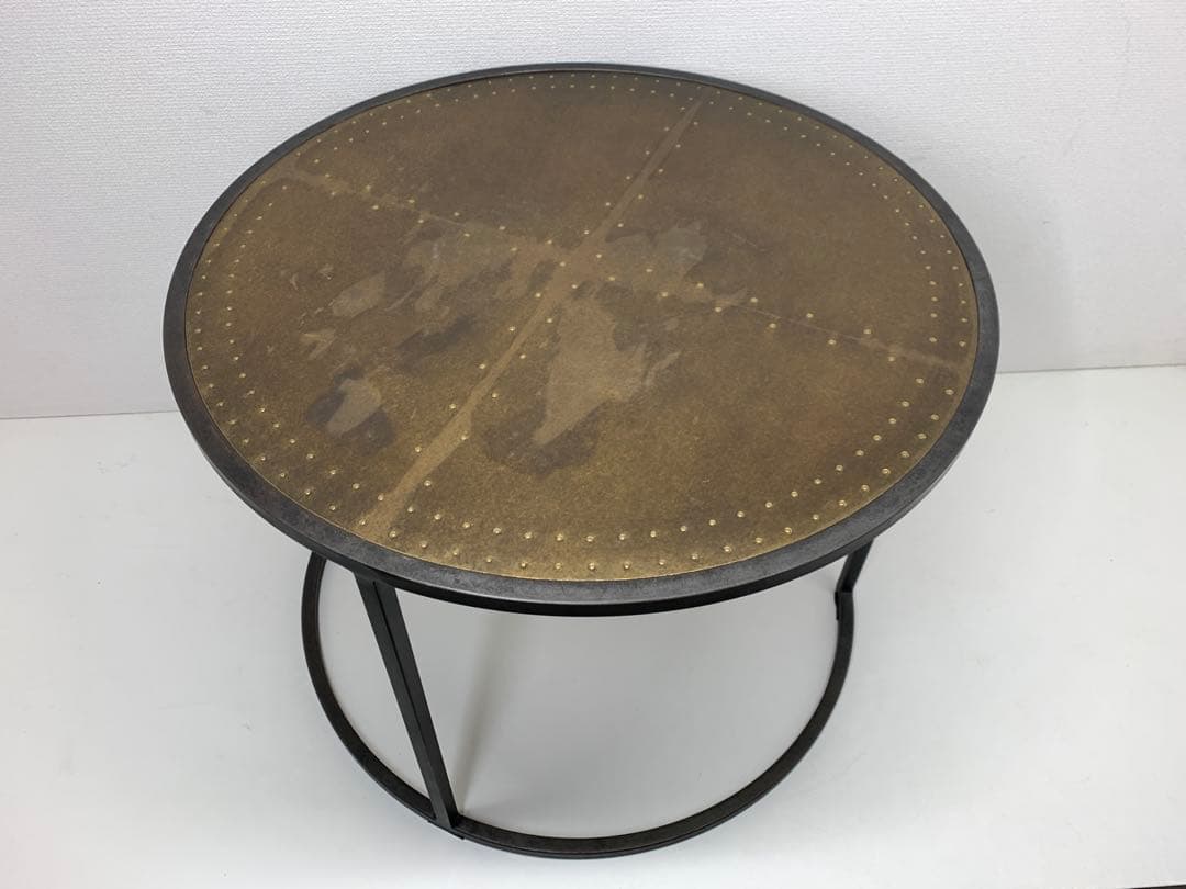 関家具 エルマ ラウンドサイドテーブル60 真鍮板 Φ60cm