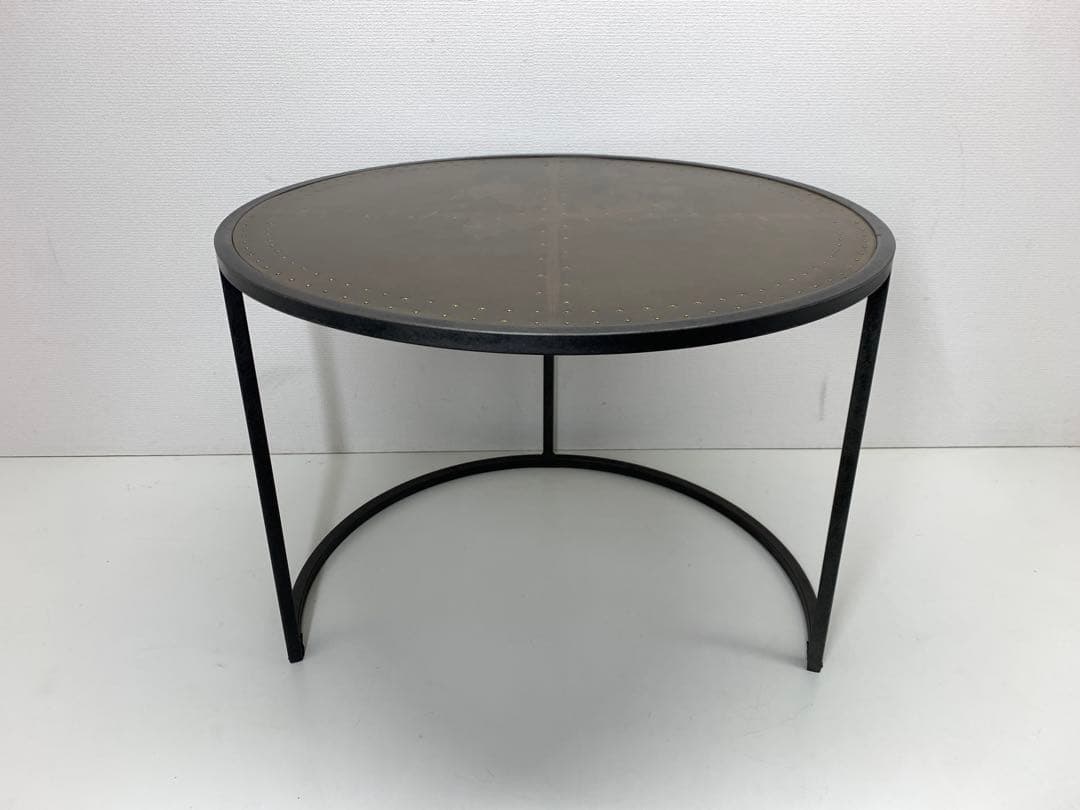 関家具 エルマ ラウンドサイドテーブル60 真鍮板 Φ60cm