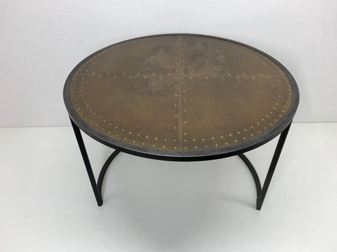 関家具 エルマ ラウンドサイドテーブル60 真鍮板 Φ60cm