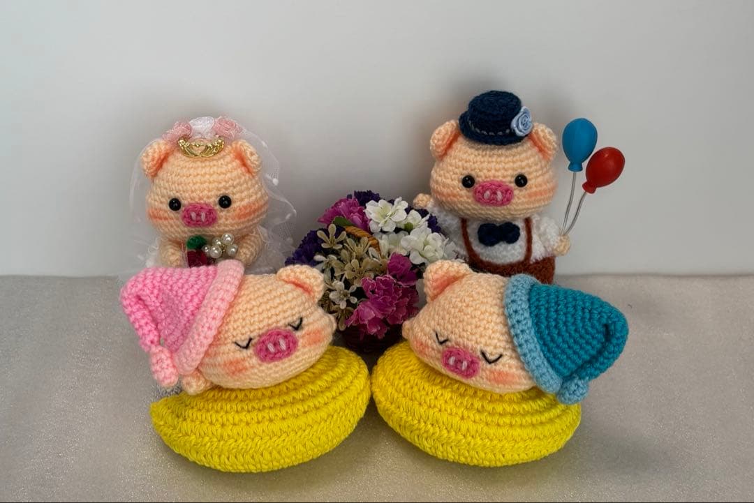 あみぐるみ　ハンドメイド　ぶたさん【オーダー商品】ErikoT