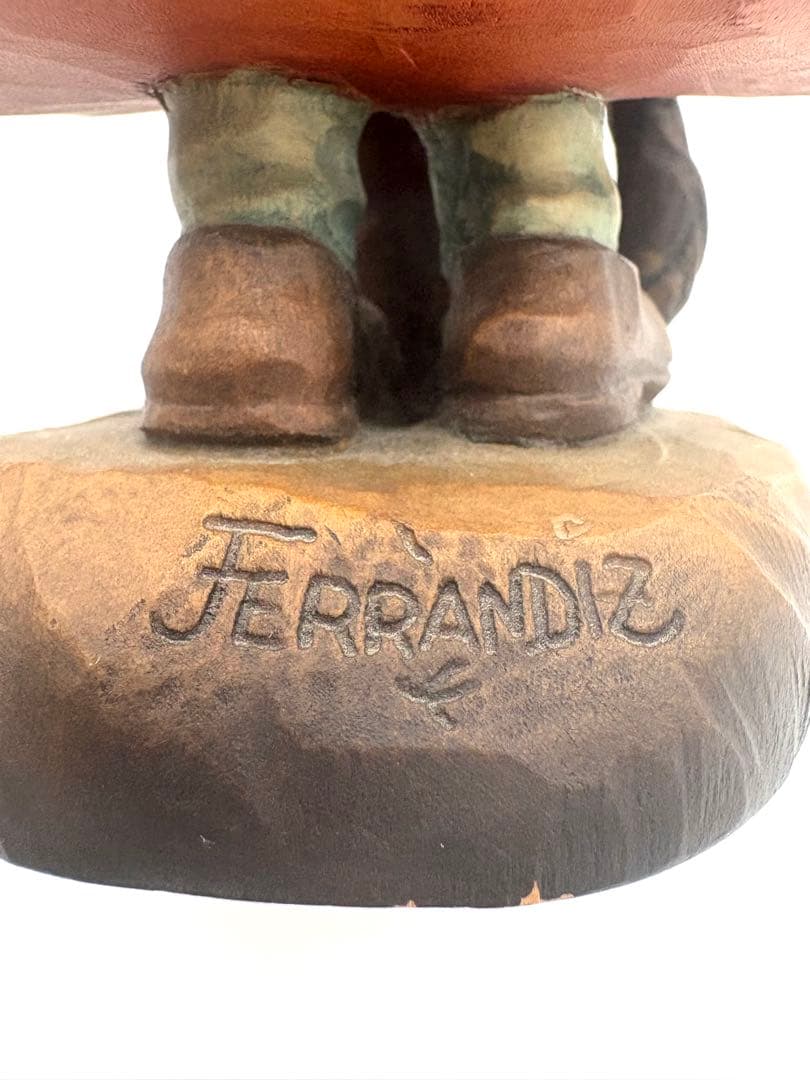 ANRIアンリ　トランペットを吹く　ホセ・フェランディス約25cm木彫り人形