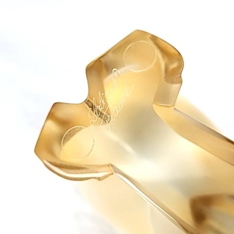 ●未使用□ラリック　25　ブッフェル　オブジェ　牛　丑　ゴールド　箱つき 1