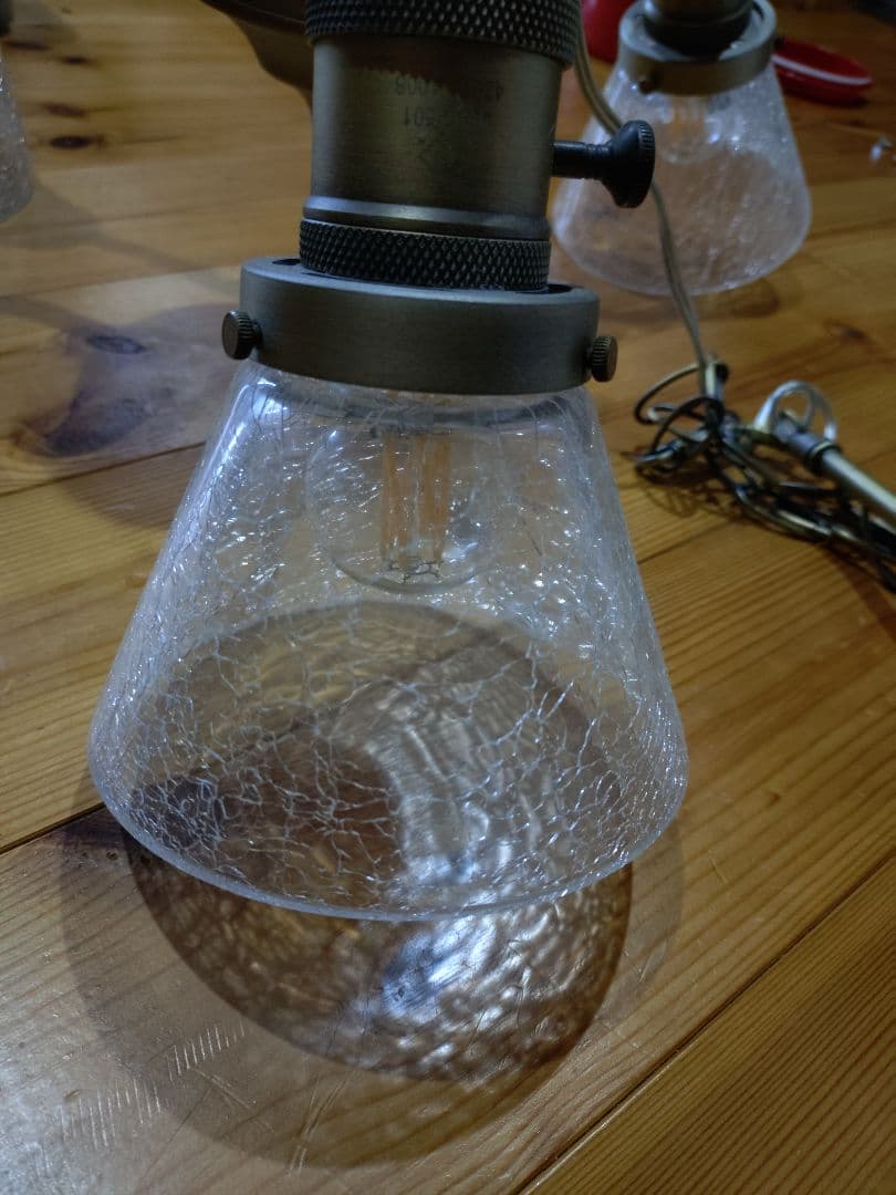 希少 真鍮 アンティークガラス リビングライト