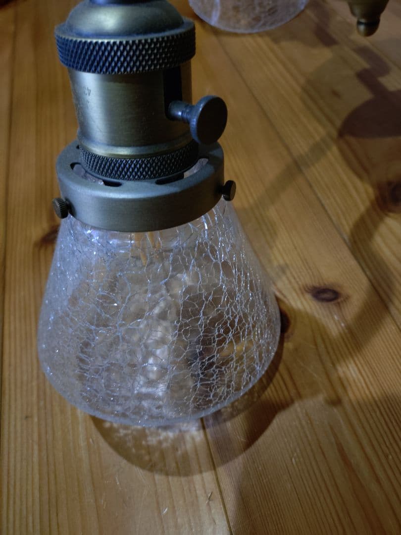 希少 真鍮 アンティークガラス リビングライト