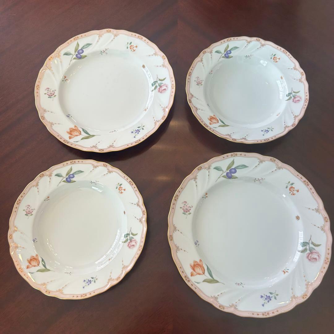 美品！ノリタケ メゾンフルール ディナー&スーププレート4枚セット