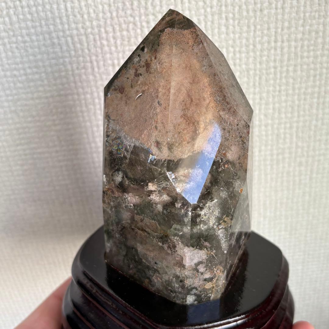 天然石 グリーン四季ガーデンクォーツ 原石置物522g