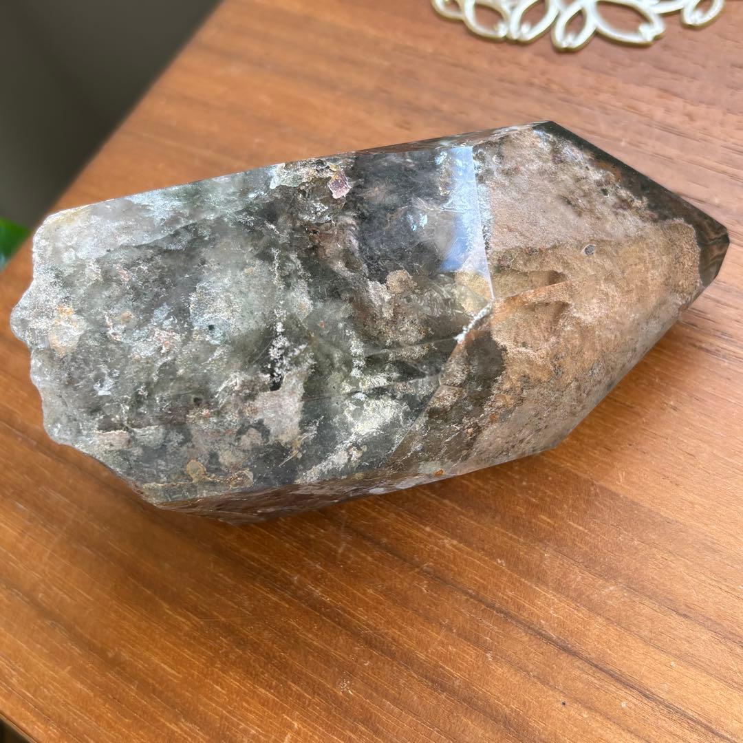 天然石 グリーン四季ガーデンクォーツ 原石置物522g